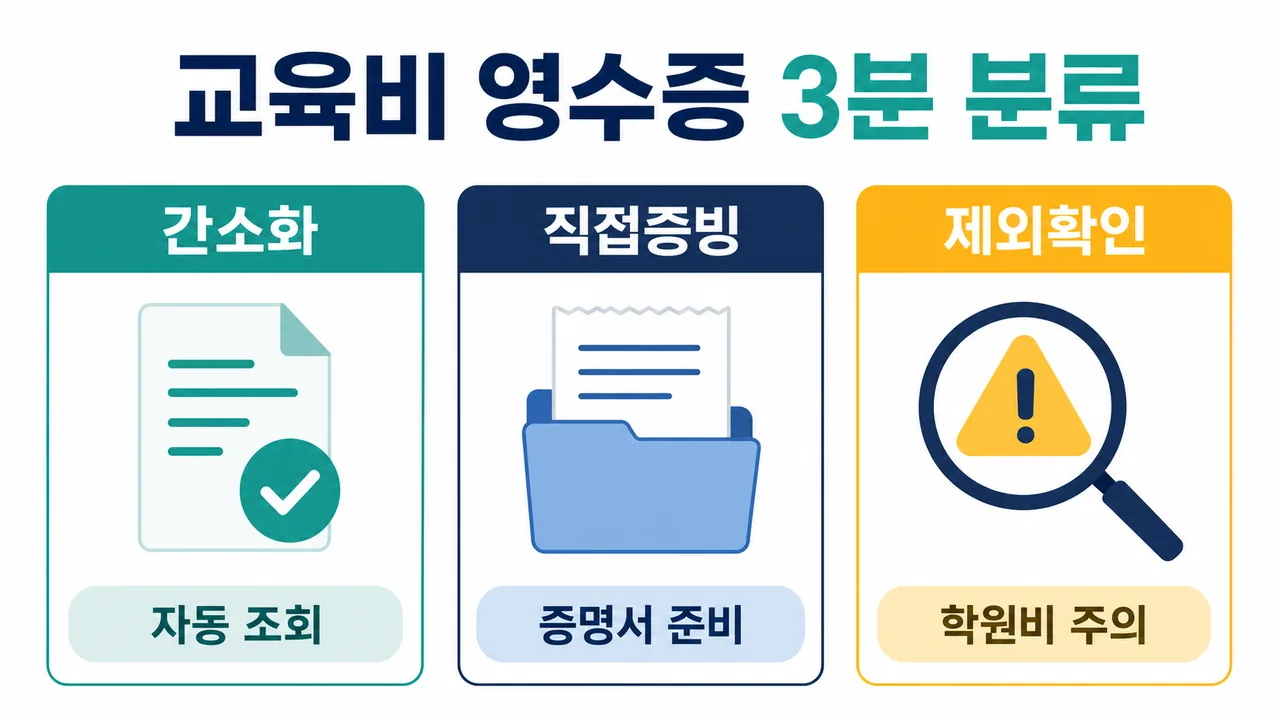 교육비 세액공제 영수증 분류 대표 이미지