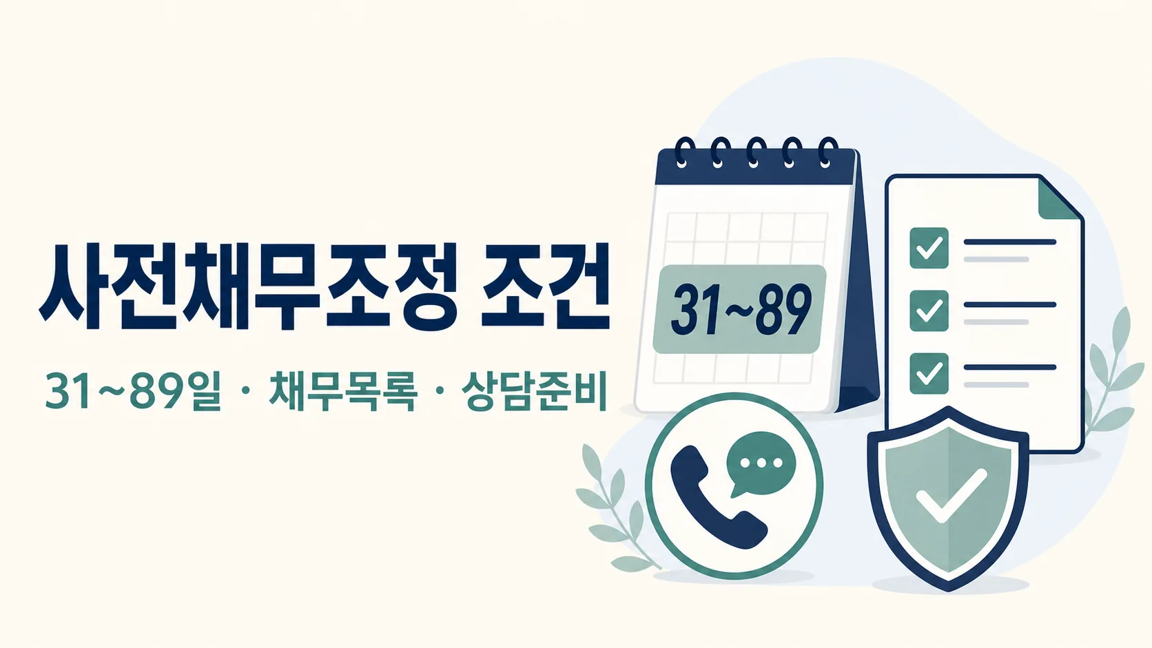 사전채무조정 31일에서 89일 채무목록 상담준비