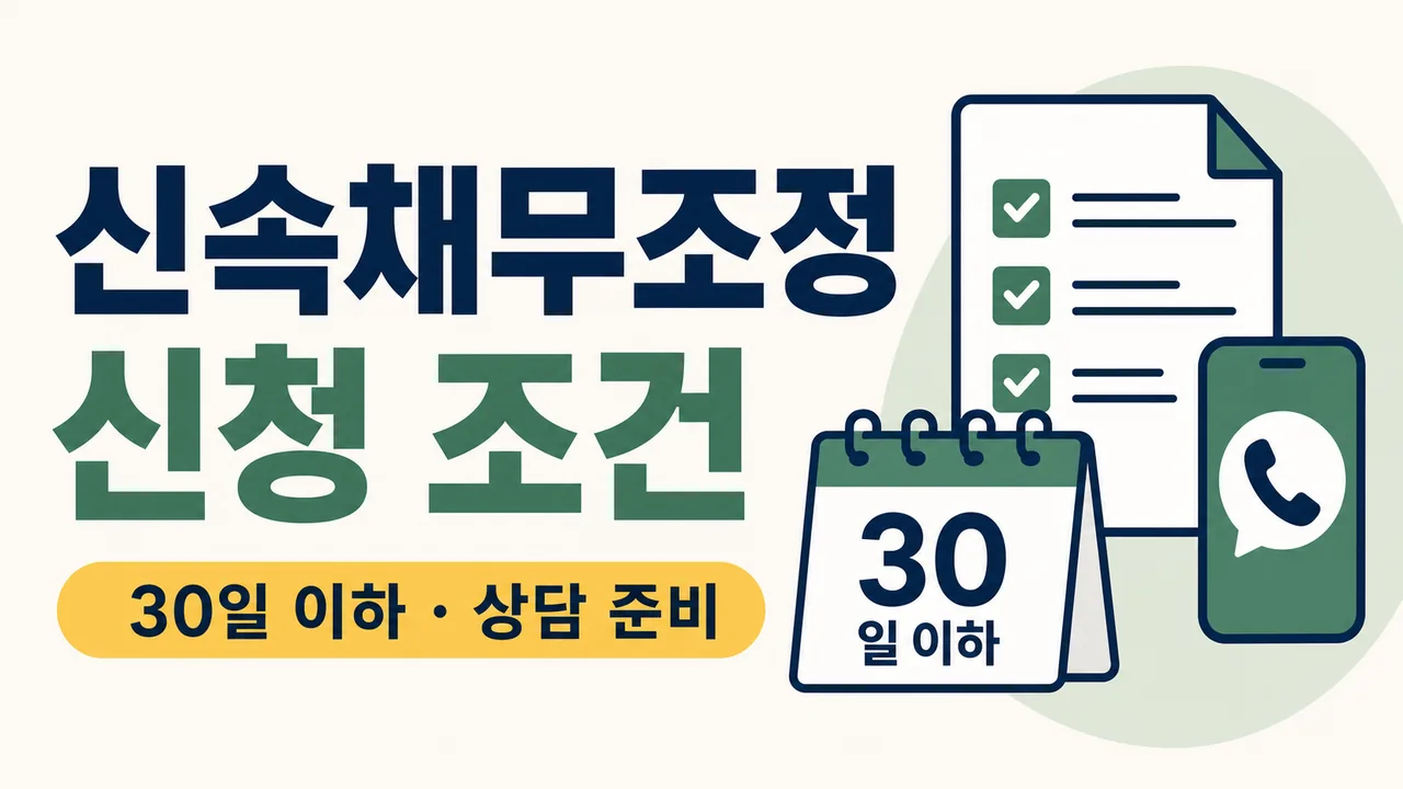 신속채무조정 신청 조건과 상담 준비 안내 썸네일