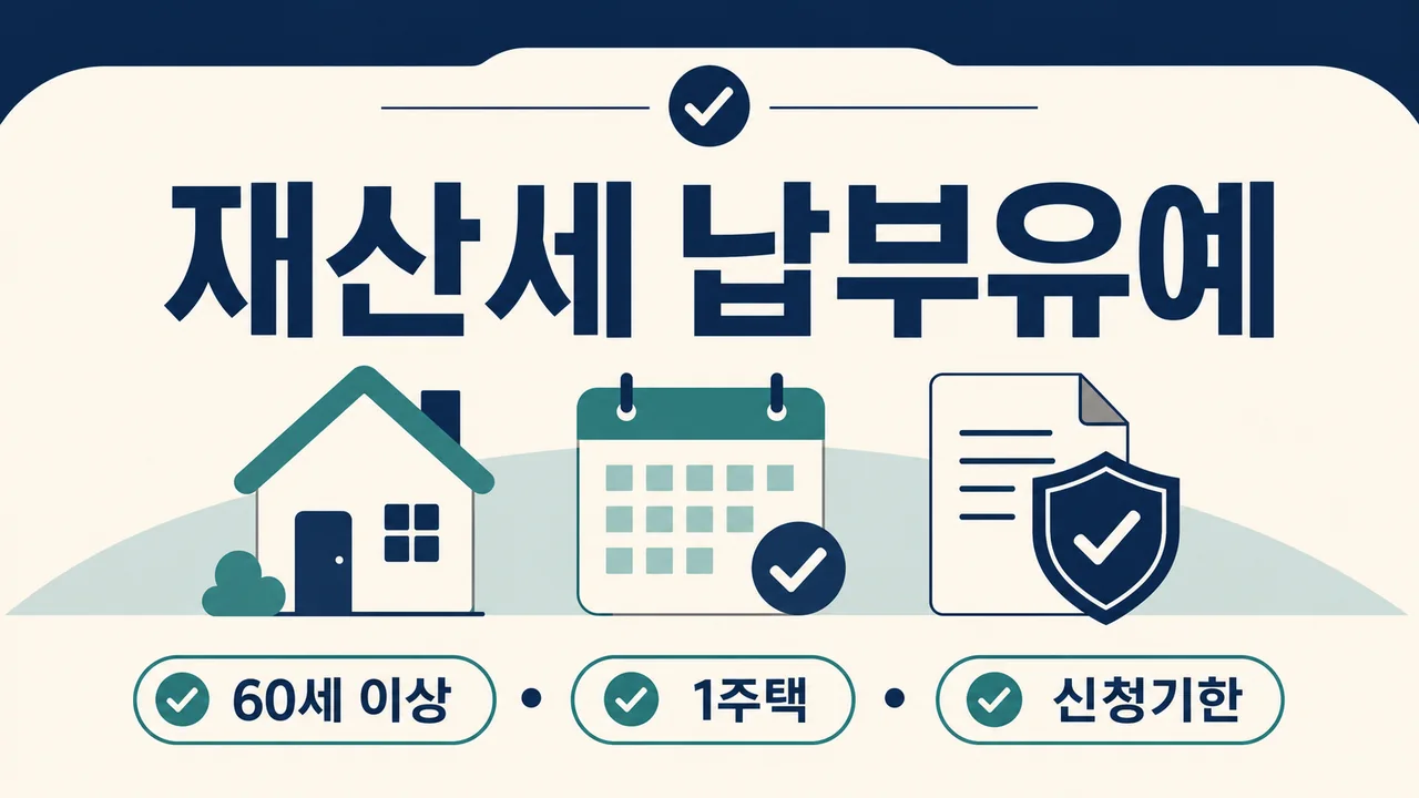 60세 이상 1주택자 재산세 납부유예 조건과 신청기한 안내