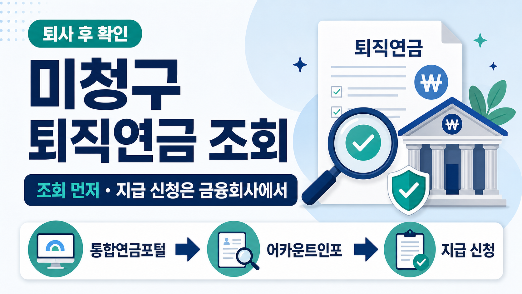 미청구 퇴직연금 조회 먼저 지급 신청은 금융회사에서 안내 썸네일