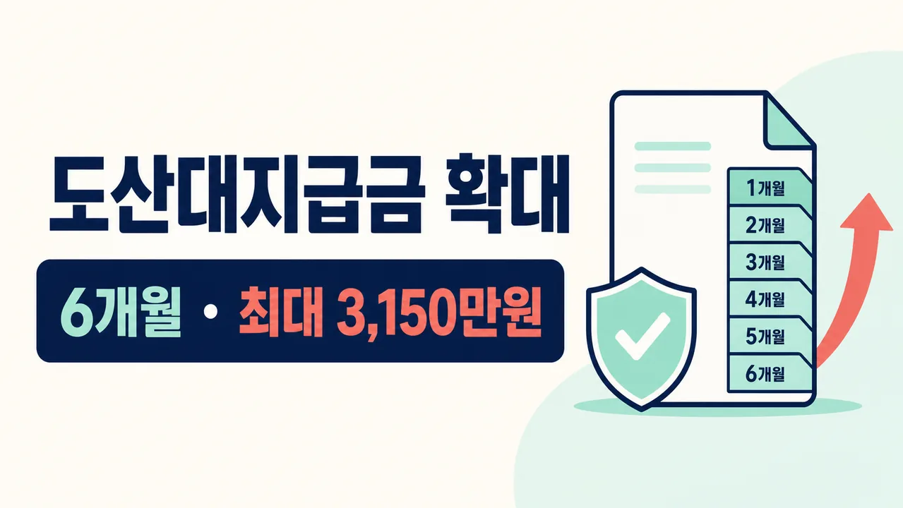 2026 도산대지급금 6개월 확대와 최대 3150만원 안내