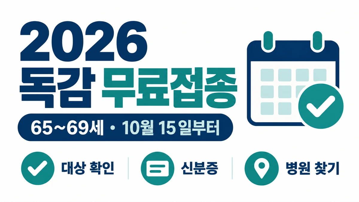 2026 독감 무료접종 안내: 65~69세는 10월 15일부터, 대상 확인과 신분증 준비 및 병원 찾기